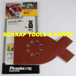 Schuurblad 170x100mm P180 voor Multi schuurmachine per 5 verpakt | X31452